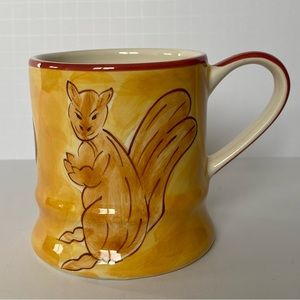 April Cornell Squirrel Mug Vintage Porcelain Ceramic Coffee Tea Cup Mug Gold EUC